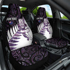 New Zealand Silver Fern Rugby Custom Car Seat Cover Go All Black Purple Maori Paua Shell - Aussie Hoodie