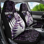New Zealand Silver Fern Rugby Custom Car Seat Cover Go All Black Purple Maori Paua Shell - Aussie Hoodie