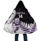 New Zealand Silver Fern Rugby Custom Cloak Go All Black Purple Maori Paua Shell - Aussie Hoodie