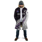 New Zealand Silver Fern Rugby Custom Cloak Go All Black Purple Maori Paua Shell - Aussie Hoodie