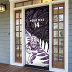 New Zealand Silver Fern Rugby Custom Door Cover Go All Black Purple Maori Paua Shell - Aussie Hoodie