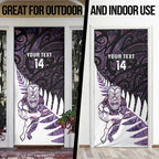 New Zealand Silver Fern Rugby Custom Door Cover Go All Black Purple Maori Paua Shell - Aussie Hoodie