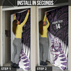 New Zealand Silver Fern Rugby Custom Door Cover Go All Black Purple Maori Paua Shell - Aussie Hoodie