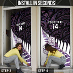 New Zealand Silver Fern Rugby Custom Door Cover Go All Black Purple Maori Paua Shell - Aussie Hoodie