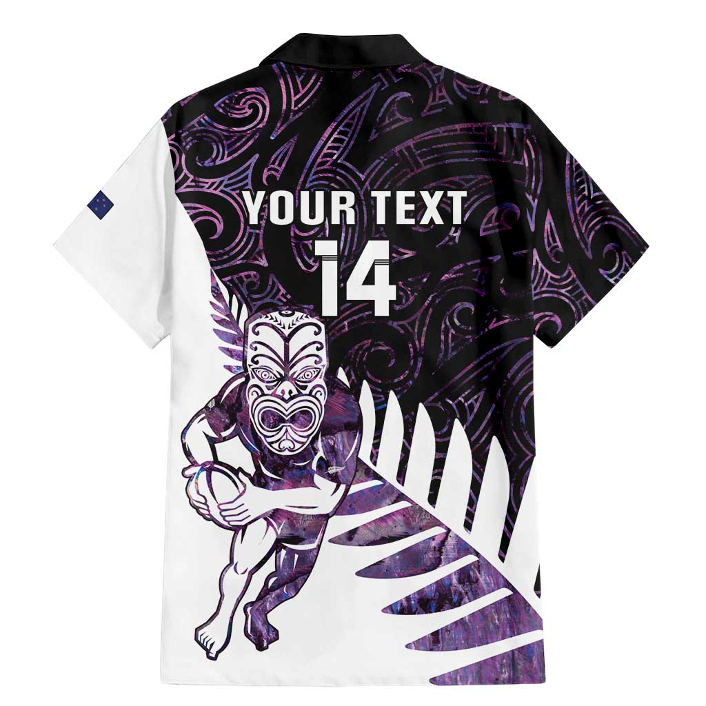 New Zealand Silver Fern Rugby Custom Family Matching Mermaid Dress and Hawaiian Shirt Go All Black Purple Maori Paua Shell - Aussie Hoodie