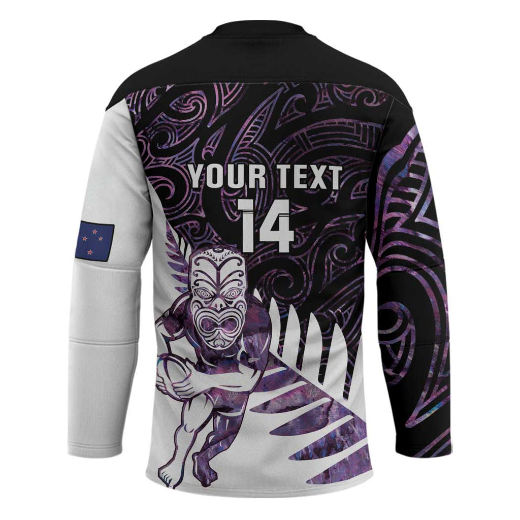 New Zealand Silver Fern Rugby Custom Hockey Jersey Go All Black Purple Maori Paua Shell - Aussie Hoodie
