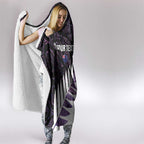 New Zealand Silver Fern Rugby Custom Hooded Blanket Go All Black Purple Maori Paua Shell - Aussie Hoodie