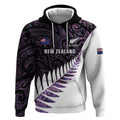 New Zealand Silver Fern Rugby Custom Hoodie Go All Black Purple Maori Paua Shell - Aussie Hoodie