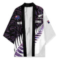 New Zealand Silver Fern Rugby Custom Kimono Go All Black Purple Maori Paua Shell - Aussie Hoodie