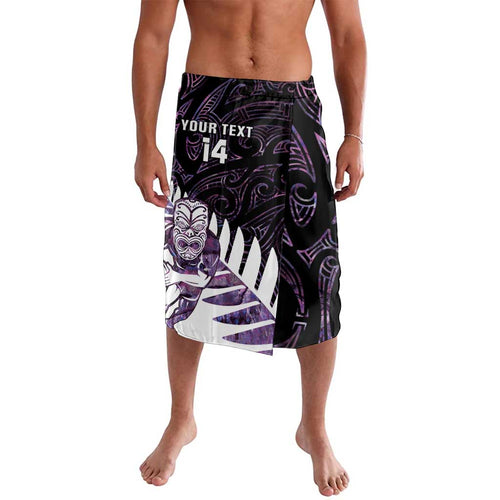New Zealand Silver Fern Rugby Custom Lavalava Go All Black Purple Maori Paua Shell - Aussie Hoodie