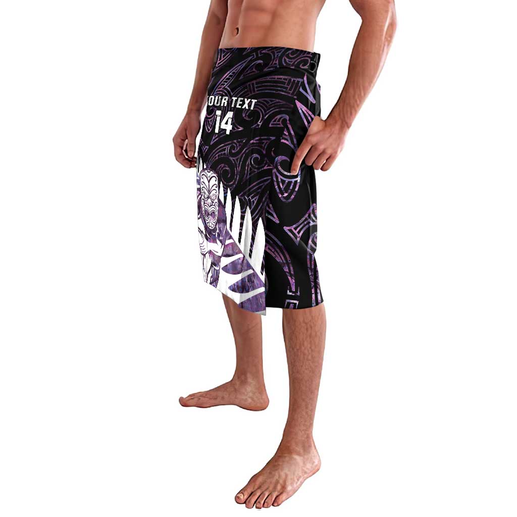 New Zealand Silver Fern Rugby Custom Lavalava Go All Black Purple Maori Paua Shell - Aussie Hoodie