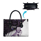 New Zealand Silver Fern Rugby Custom Leather Bag Go All Black Purple Maori Paua Shell - Aussie Hoodie