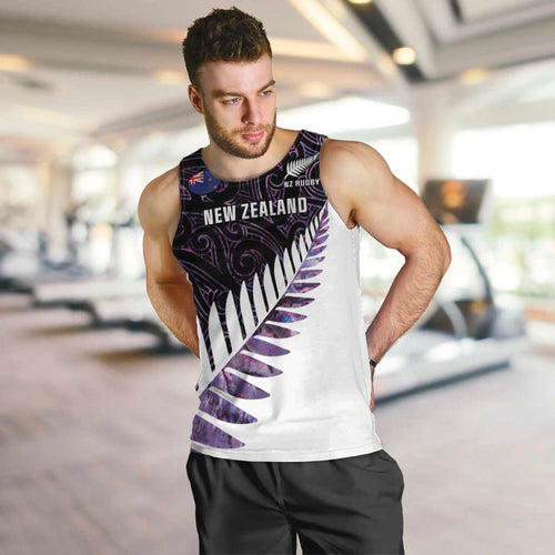 New Zealand Silver Fern Rugby Custom Men Tank Top Go All Black Purple Maori Paua Shell - Aussie Hoodie