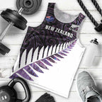New Zealand Silver Fern Rugby Custom Men Tank Top Go All Black Purple Maori Paua Shell - Aussie Hoodie