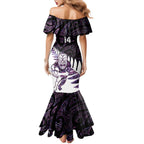 New Zealand Silver Fern Rugby Custom Mermaid Dress Go All Black Purple Maori Paua Shell - Aussie Hoodie