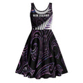 New Zealand Silver Fern Rugby Custom Midi Dress Go All Black Purple Maori Paua Shell - Aussie Hoodie