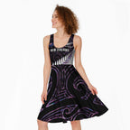 New Zealand Silver Fern Rugby Custom Midi Dress Go All Black Purple Maori Paua Shell - Aussie Hoodie