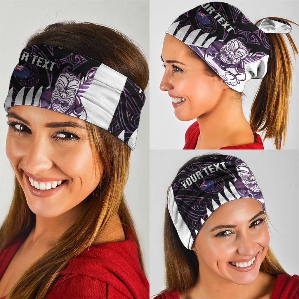 New Zealand Silver Fern Rugby Custom Neck Gaiter Go All Black Purple Maori Paua Shell - Aussie Hoodie