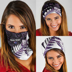 New Zealand Silver Fern Rugby Custom Neck Gaiter Go All Black Purple Maori Paua Shell - Aussie Hoodie