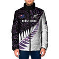 New Zealand Silver Fern Rugby Custom Padded Jacket Go All Black Purple Maori Paua Shell - Aussie Hoodie