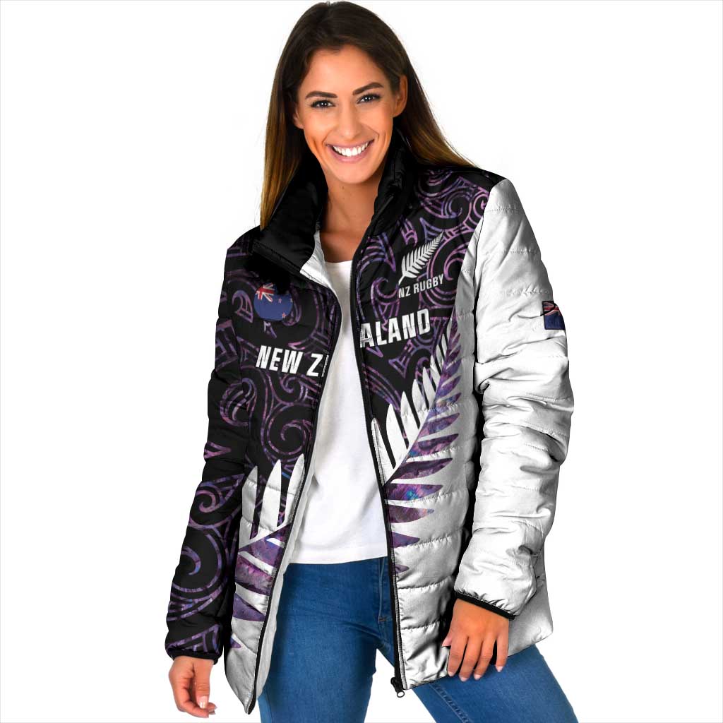New Zealand Silver Fern Rugby Custom Padded Jacket Go All Black Purple Maori Paua Shell - Aussie Hoodie