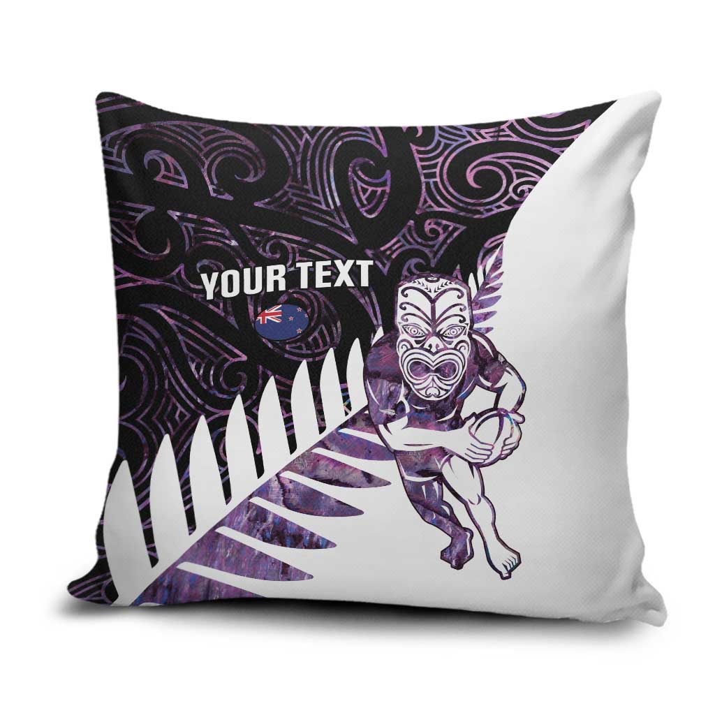 New Zealand Silver Fern Rugby Custom Pillow Cover Go All Black Purple Maori Paua Shell - Aussie Hoodie