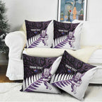 New Zealand Silver Fern Rugby Custom Pillow Cover Go All Black Purple Maori Paua Shell - Aussie Hoodie