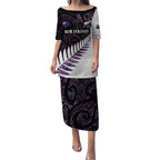 New Zealand Silver Fern Rugby Custom Puletasi Go All Black Purple Maori Paua Shell - Aussie Hoodie