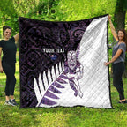 New Zealand Silver Fern Rugby Custom Quilt Go All Black Purple Maori Paua Shell - Aussie Hoodie