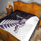 New Zealand Silver Fern Rugby Custom Quilt Go All Black Purple Maori Paua Shell - Aussie Hoodie