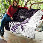 New Zealand Silver Fern Rugby Custom Quilt Go All Black Purple Maori Paua Shell - Aussie Hoodie