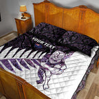 New Zealand Silver Fern Rugby Custom Quilt Bed Set Go All Black Purple Maori Paua Shell - Aussie Hoodie