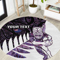 New Zealand Silver Fern Rugby Custom Round Carpet Go All Black Purple Maori Paua Shell - Aussie Hoodie