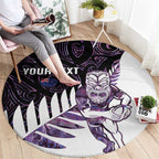 New Zealand Silver Fern Rugby Custom Round Carpet Go All Black Purple Maori Paua Shell - Aussie Hoodie