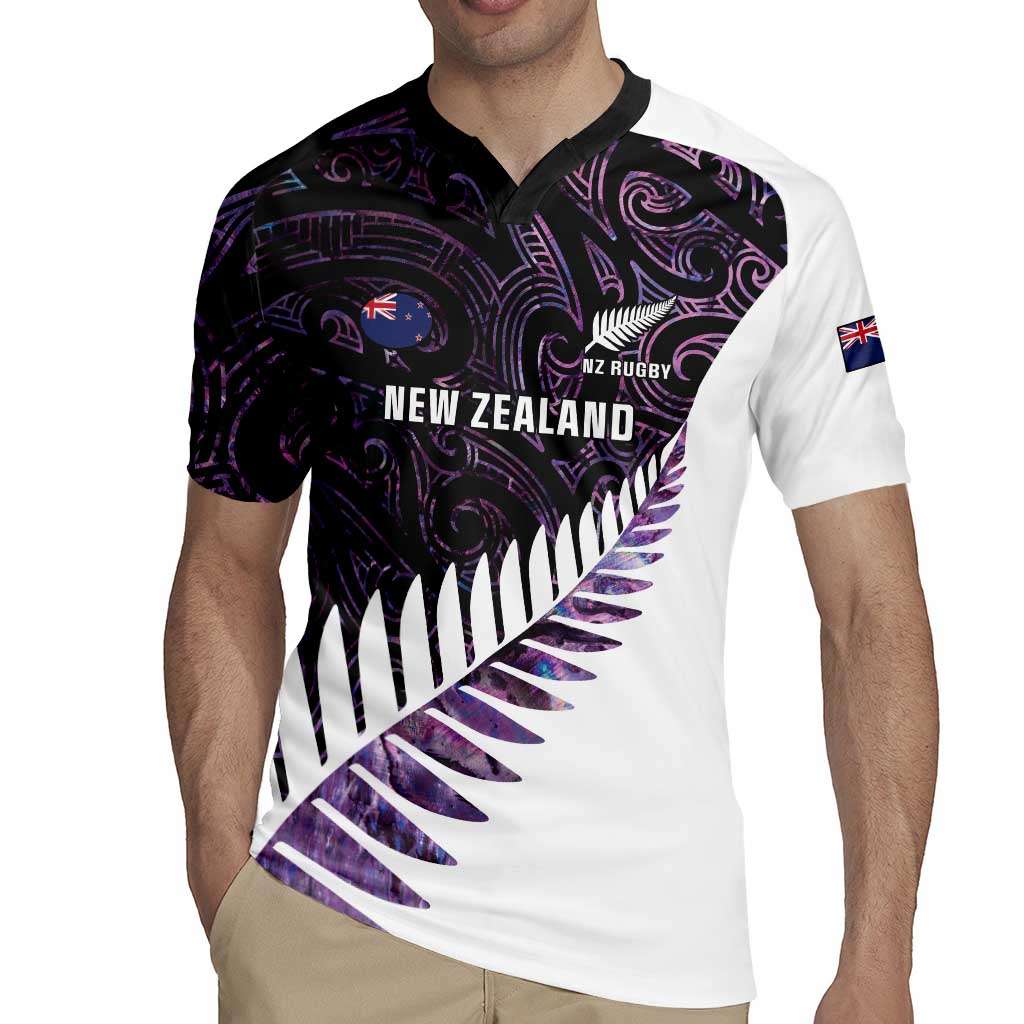 New Zealand Silver Fern Rugby Custom Rugby Jersey Go All Black Purple Maori Paua Shell - Aussie Hoodie