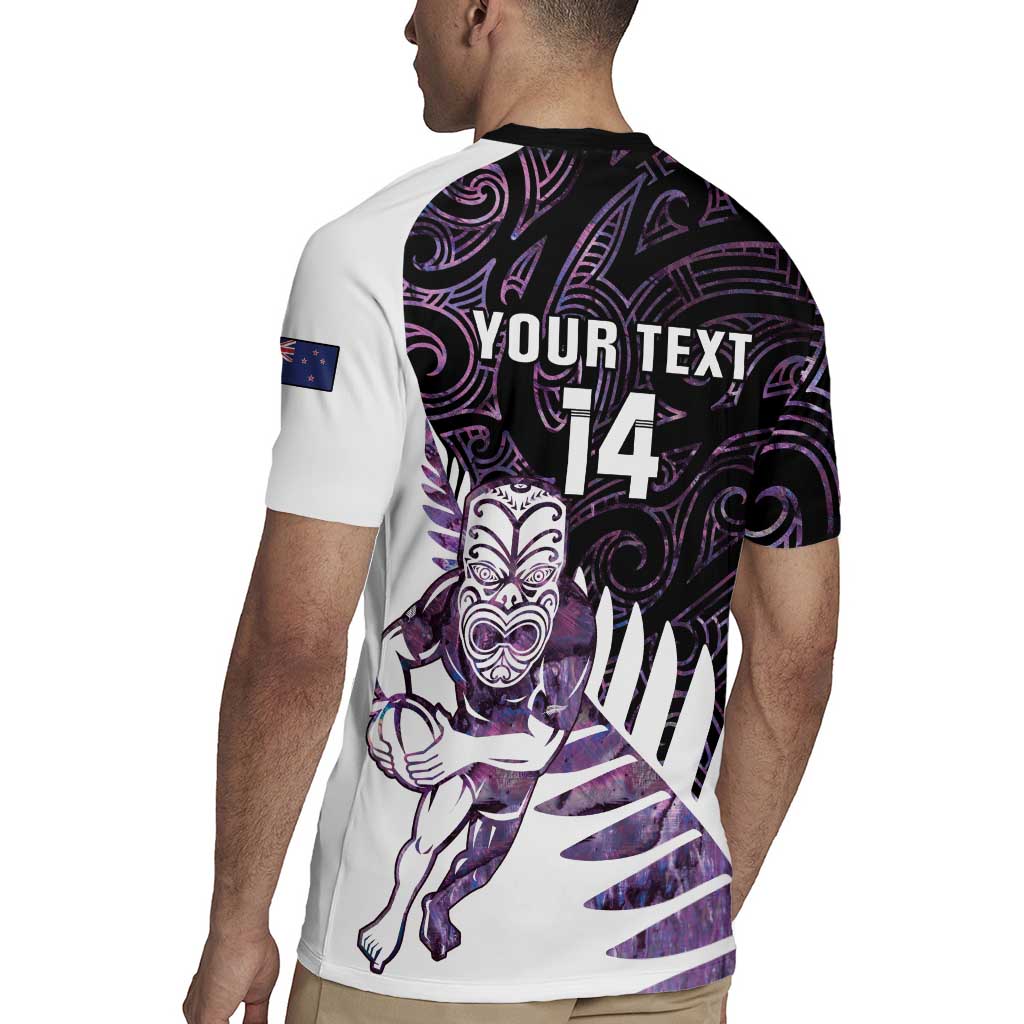 New Zealand Silver Fern Rugby Custom Rugby Jersey Go All Black Purple Maori Paua Shell - Aussie Hoodie