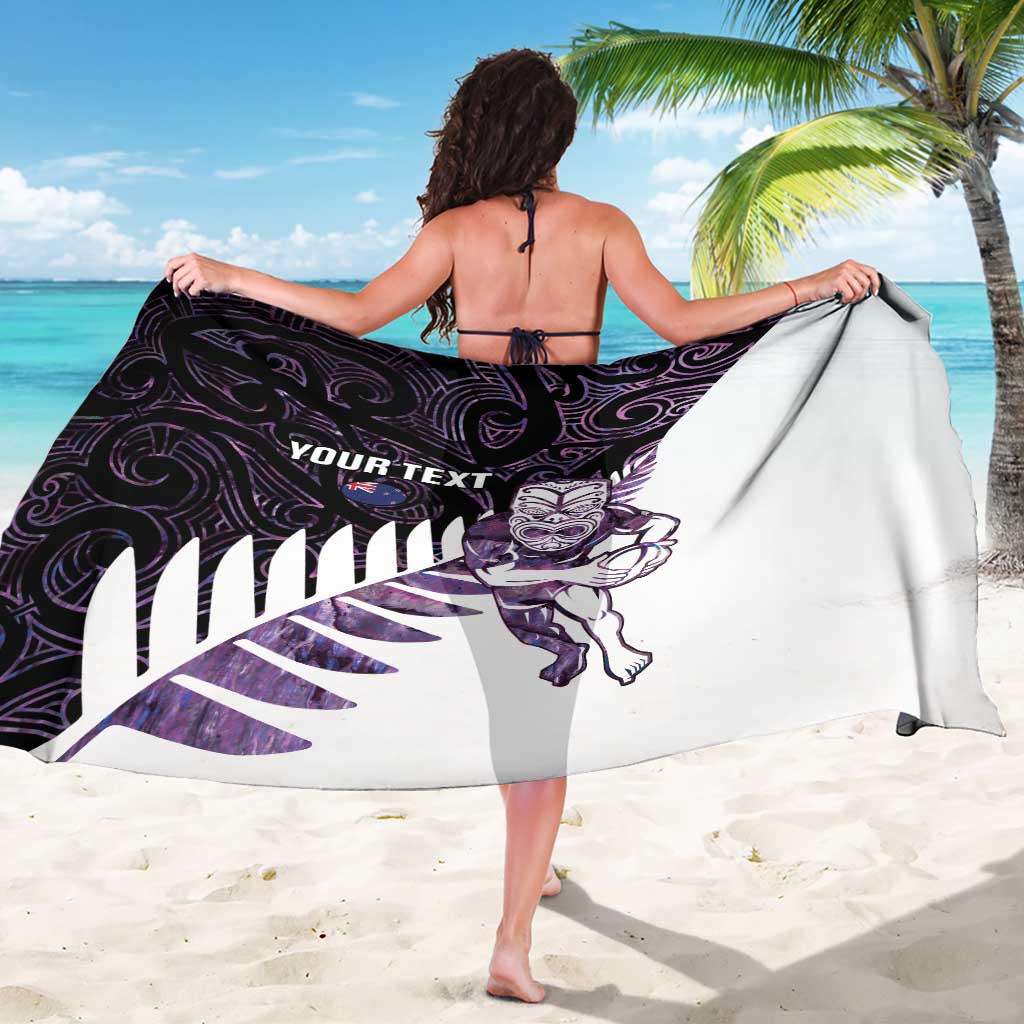 New Zealand Silver Fern Rugby Custom Sarong Go All Black Purple Maori Paua Shell - Aussie Hoodie