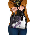 New Zealand Silver Fern Rugby Custom Shoulder Handbag Go All Black Purple Maori Paua Shell - Aussie Hoodie