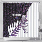New Zealand Silver Fern Rugby Custom Shower Curtain Go All Black Purple Maori Paua Shell - Aussie Hoodie