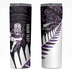 New Zealand Silver Fern Rugby Custom Skinny Tumbler Go All Black Purple Maori Paua Shell - Aussie Hoodie