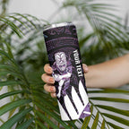 New Zealand Silver Fern Rugby Custom Skinny Tumbler Go All Black Purple Maori Paua Shell - Aussie Hoodie