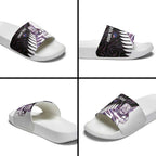 New Zealand Silver Fern Rugby Custom Slide Sandals Go All Black Purple Maori Paua Shell - Aussie Hoodie