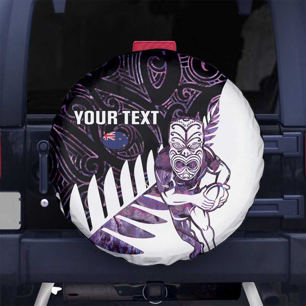 New Zealand Silver Fern Rugby Custom Spare Tire Cover Go All Black Purple Maori Paua Shell - Aussie Hoodie