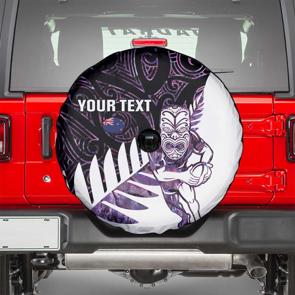 New Zealand Silver Fern Rugby Custom Spare Tire Cover Go All Black Purple Maori Paua Shell - Aussie Hoodie