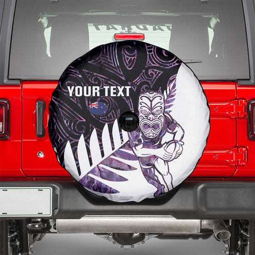 New Zealand Silver Fern Rugby Custom Spare Tire Cover Go All Black Purple Maori Paua Shell - Aussie Hoodie