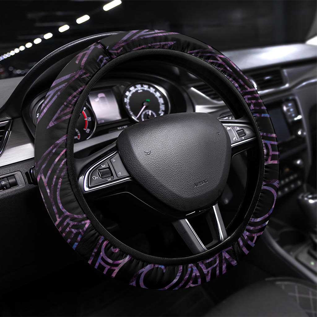 New Zealand Silver Fern Rugby Steering Wheel Cover Go All Black Purple Maori Paua Shell - Aussie Hoodie