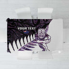 New Zealand Silver Fern Rugby Custom Tablecloth Go All Black Purple Maori Paua Shell - Aussie Hoodie