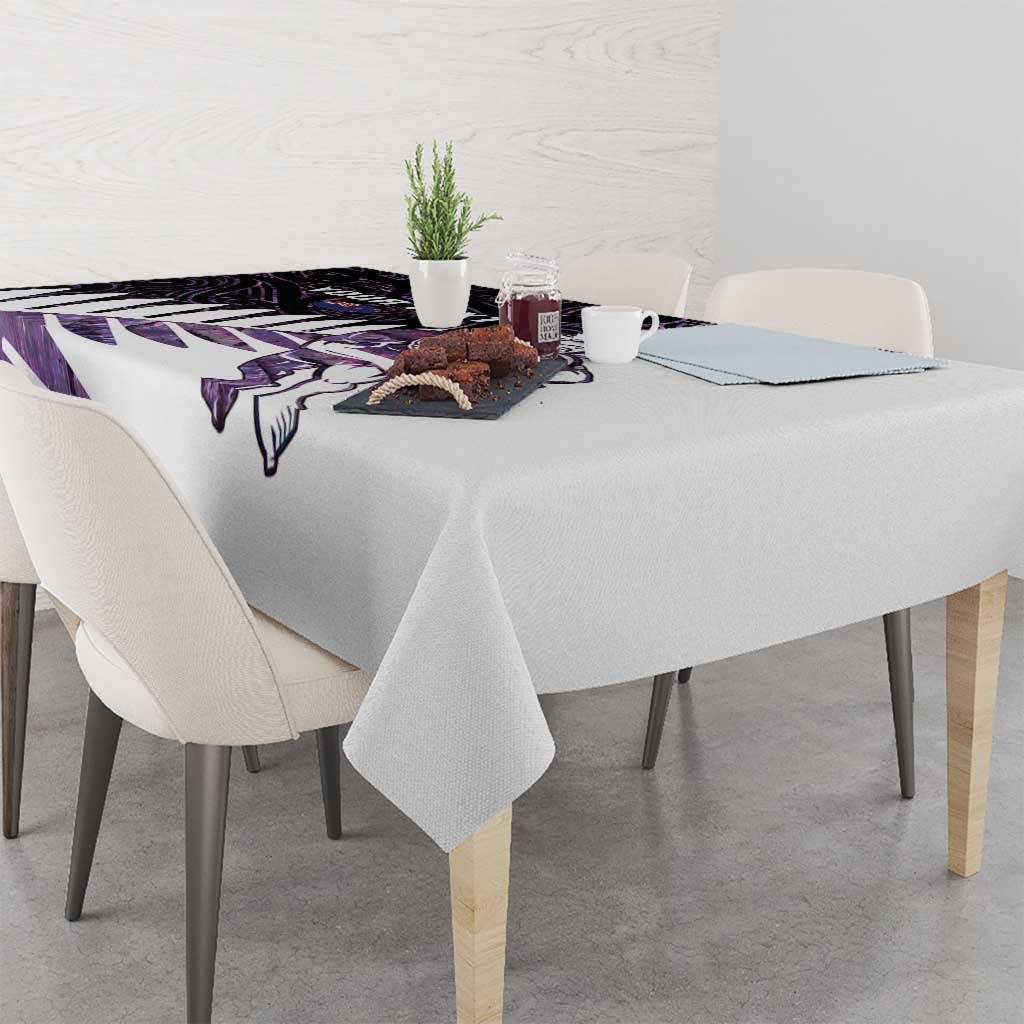 New Zealand Silver Fern Rugby Custom Tablecloth Go All Black Purple Maori Paua Shell - Aussie Hoodie