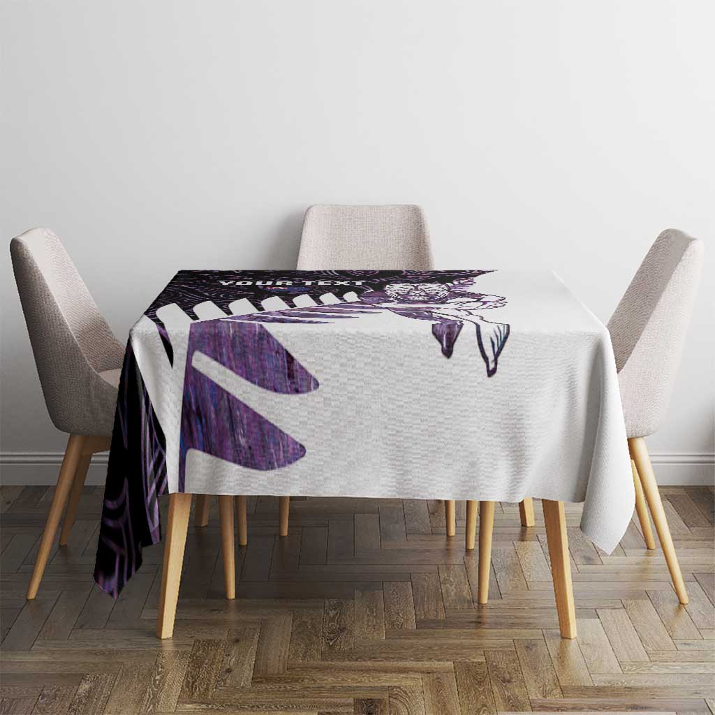 New Zealand Silver Fern Rugby Custom Tablecloth Go All Black Purple Maori Paua Shell - Aussie Hoodie