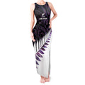 New Zealand Silver Fern Rugby Custom Tank Maxi Dress Go All Black Purple Maori Paua Shell - Aussie Hoodie